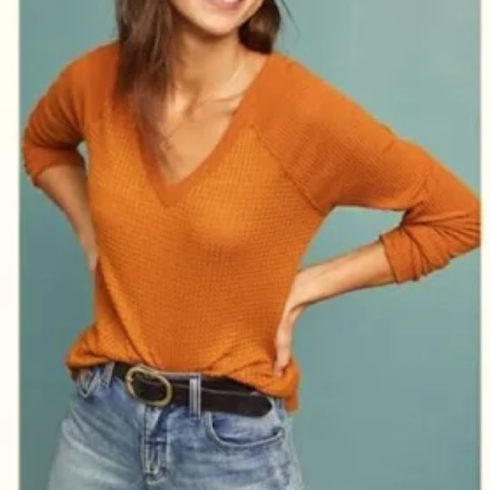 Maeve Dark Mustard Waffle Top